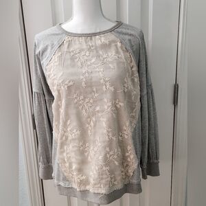 Elegant Gray and Cream Women's Top